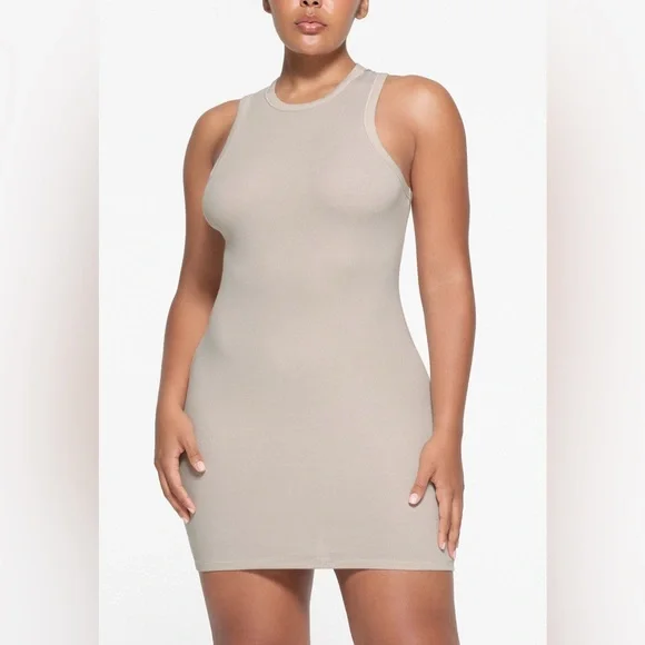 cream skims dress Sheer Cashmere Long Sleeve Maxi Dress